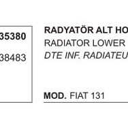 Üçel 35380 4338483 Fiat DKS M131 Radyatör Alt Hortumu