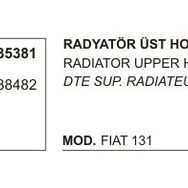 Üçel 35381 4338482 Fiat DKS M131 Radyatör Üst Hortumu