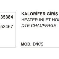 Üçel 35384 4352467 Fiat M131 DKS Giriş Kalorifer Hortumu