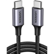 Ugreen 50150 1 mt Siyah USB-C 60W 3A QC PD Örgülü Hızlı Şarj Kablosu
