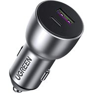 Ugreen 52.5W QC PD 1xUSB-C 1xUSB-A Uzay Grisi Çakmaklık Adaptörü Hızlı Araç İçi Şarj Cihazı