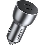 Ugreen 70594 40W PD 2xUSB-C Uzay Grisi Çakmaklık Adaptörü Hızlı Araç İçi Şarj Cihazı