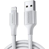 Ugreen Beyaz 1 mt Lightning İphone Örgülü Data ve Şarj Kablosu