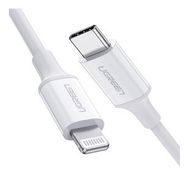 Ugreen Beyaz USB Type-C Lightning iPhone Şarj Kablosu