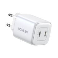 Ugreen Nexode 45W USB Type-C QC 4.0 PD Gan x 2 Portlu Beyaz Hızlı Şarj Cihazı