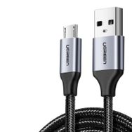 Ugreen Örgülü 50 cm Siyah Micro-USB & USB-A Data ve Şarj Kablosu