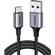 Ugreen Örgülü Siyah 50 cm USB Type-C Şarj ve Data Kablosu