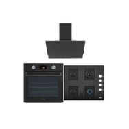 Ukinox Modern Pro Siyah Ankastre Set (Nova + Ares 60 + Aztec 60)
