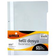 Umix 50'li Paket Beyaz Telli Dosya