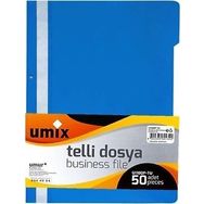 Umix U1180P-MA-ECO 50'li Mavi Eko Plastik Telli Dosya
