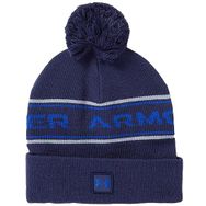 Under Armour UA Mens Halftime Pom Beanie Midnight Navy Steel Royal Venom Red Erkek Bere