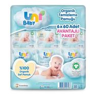 Uni Baby 6x60 Adet Bebek Temizleme Pamuğu
