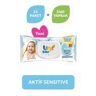 Uni Baby Aktif Sensitive 24 lü 2160 Yaprak Islak Mendil