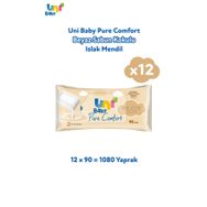 Uni Baby Pure Comfort Beyaz Sabun Kokulu 90x12'li 1080 Yaprak Islak Mendil