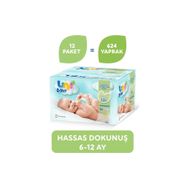 Uni Baby Uni Baby Hassas Dokunuş Islak Mendil 12x52li 6-12 Ay -
