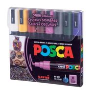 Uni POSCA PC-5M 1.8-2.5 mm 8'li Set Koyu Renkler Boyama Markörü
