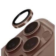 UNIQ OPX Paslanmaz Çelik Çerçeve Safir Kamera Lens Koruyucu iPhone 16 Pro ve iPhone 16 Pro Max ile Uyumlu, Yaldızlı Altın