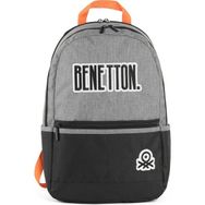 United Colors of Benetton 03857 Siyah-Gri Çift Bölmeli Okul Sırt Çantası