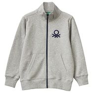 United Colors of Benetton 3J70G500S Gri Melanj Logolu Erkek Çocuk Sweatshirt