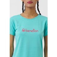 United Colors of Benetton BNT-W21001 Turkuaz Kadın T-shirt