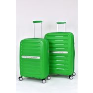 United Colors of Benetton BNT1000 Kırılmaz Polipropilen Büyük Boy Orta Boy Yeşil 2'li Valiz Seti