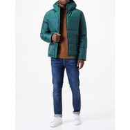United Colors of Benetton Koyu Yeşil Kapşonsuz Puffer Erkek Mont