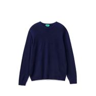 United Colors of Benetton Merino Mavi Bisiklet Yaka Erkek Kazak