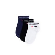 Us Polo Assn EC01BYZ 3'lü Beyaz Erkek Çocuk Patik Çorap