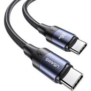 Usams US-SJ524 Örgülü 1.2 mt Type-c To Type-c 100W Pd Hızlı Şarj ve Data Kablosu