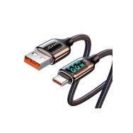Usams Us-sj544 Dijital Göstergeli Çipli Örgülü 1.2 m Pd 66 W Usb To Type-c Hızlı Şarj ve Data Kablosu
