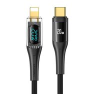 Usams US-SJ588 Dijital Göstergeli 1.2 m PD 20W Type-C To Lightning iPhone Hızlı Şarj ve Data Kablosu