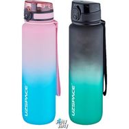 Uzspace 1000 ml Pembe Yeşil Softtouch Ff Collection Tritan Su Matarası