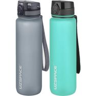 Uzspace 2'li 1000 ml Fiftyfifty Gri - Koyu Mavi Tritan Matara Seti