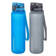 Uzspace 2'li 1000 ml Fiftyfifty Gri - Mavi Tritan Matara Seti