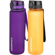 Uzspace 2'li 1000 ml Fiftyfifty Mor - Turuncu Tritan Matara Seti