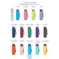 Uzspace 2'li 1000 ml Fiftyfifty Turuncu - Turkuaz Tritan Matara Seti