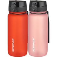 Uzspace 2'li 650 ml Fiftyfifty Kırmızı - Pembe Tritan Matara Seti