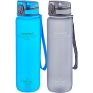 Uzspace 2'li Set 1000 ml Gri - Mavi Fiftyfifty Tritan Su Matarası