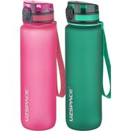 Uzspace 2'li Set 1000 ml Pembe - Koyu Yeşil Fiftyfifty Tritan Su Matarası