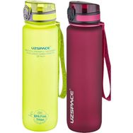 Uzspace 2'li Set 1000 ml Sarı - Gül Kurusu Fiftyfifty Tritan Su Matarası