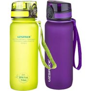Uzspace 2'li Set 650 ml Sarı - Mor Fiftyfifty Tritan Su Matarası