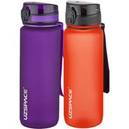 Uzspace 2'li Tritan 800 ml Fiftyfifty Mor - Kırmızı Matara Seti