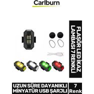 Uzun Süre Dayanıklı Minyatür USB Şarjlı Bisiklet Motorsiklet Drone Flaşör LED Ikaz Lambası 7 Renkli