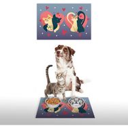 Vagonik Water Food Desenli 35x50 cm Mor Kedi Köpek İç ve Dış Kapı Mama Paspası