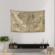 Vagonik Yüzüklerin Efendisi Orta Dünya Haritası Duvar Örtüsü Halısı - 40 x 65 cm