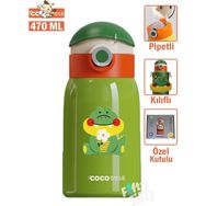 Vagonlife Cocosmile 470 ml Yeşil Pipetli Çelik Termos