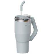Vagonlife Tumbler 950 ml Pipetli Pipetsiz Kullanım Fonksiyonel Kulplu Paslanmaz Açık Mavi Çelik Termos