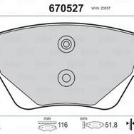 Valeo 670527 Arka Fren Balatası