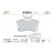 Valeo 670674 Arka Fren Balatası