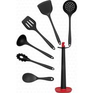 Valletta Claris Standlı 7 Parça Siyah Spatula Set